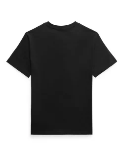 T-shirt Polo Ralph Lauren mezza manica nera con logo pony rosso