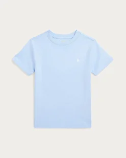 T-shirt Polo Ralph Lauren azzurra mezza manica con logo pony bianco