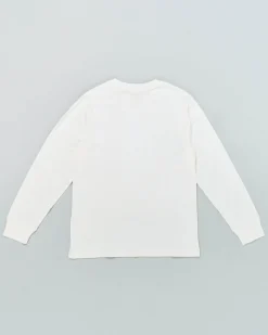 T-shirt Ralph Lauren bianca manica lunga in puro cotone con maxi logo pony in tartan
