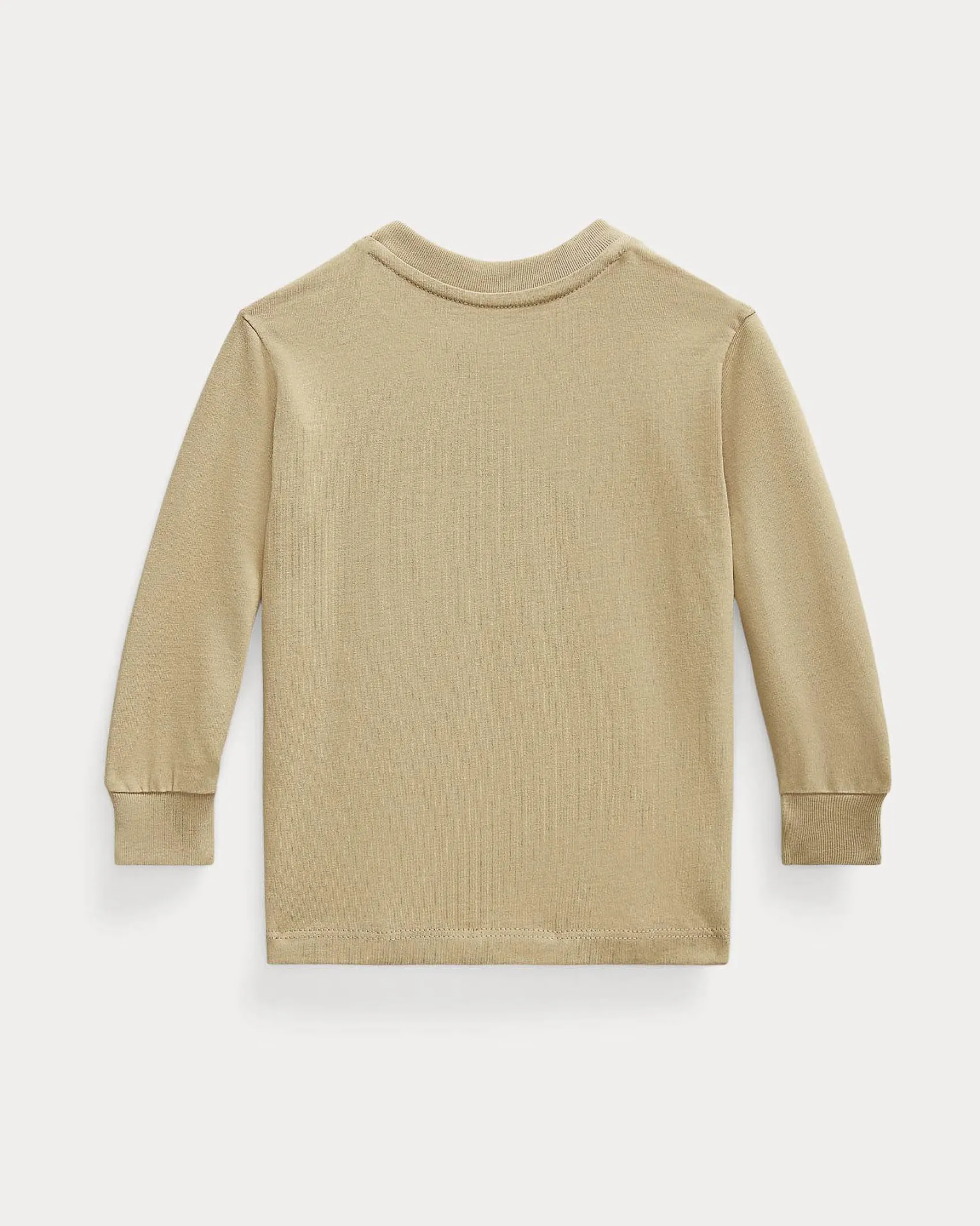 T-shirt Ralph Lauren cammello in cotone a maniche lunghe con polsini