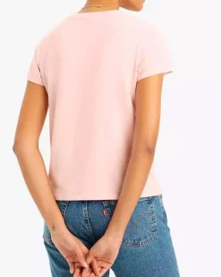 T-shirt rosa Levi's® in cotone con micro logo Batwing ricamato sul petto