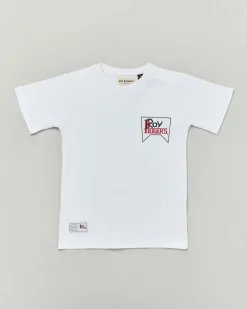 T-shirt Roy Roger's bianca in puro cotone mezza manica con stampa logo