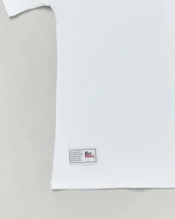 T-shirt Roy Roger's bianca in puro cotone mezza manica con stampa logo