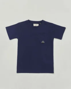 T-shirt Roy Roger's blu mezza manica in puro cotone con taschino