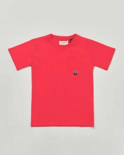 T-shirt Roy Roger's rossa mezza manica in puro cotone con taschino
