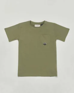 T-shirt Roy Roger's verde militare mezza manica in puro cotone con taschino