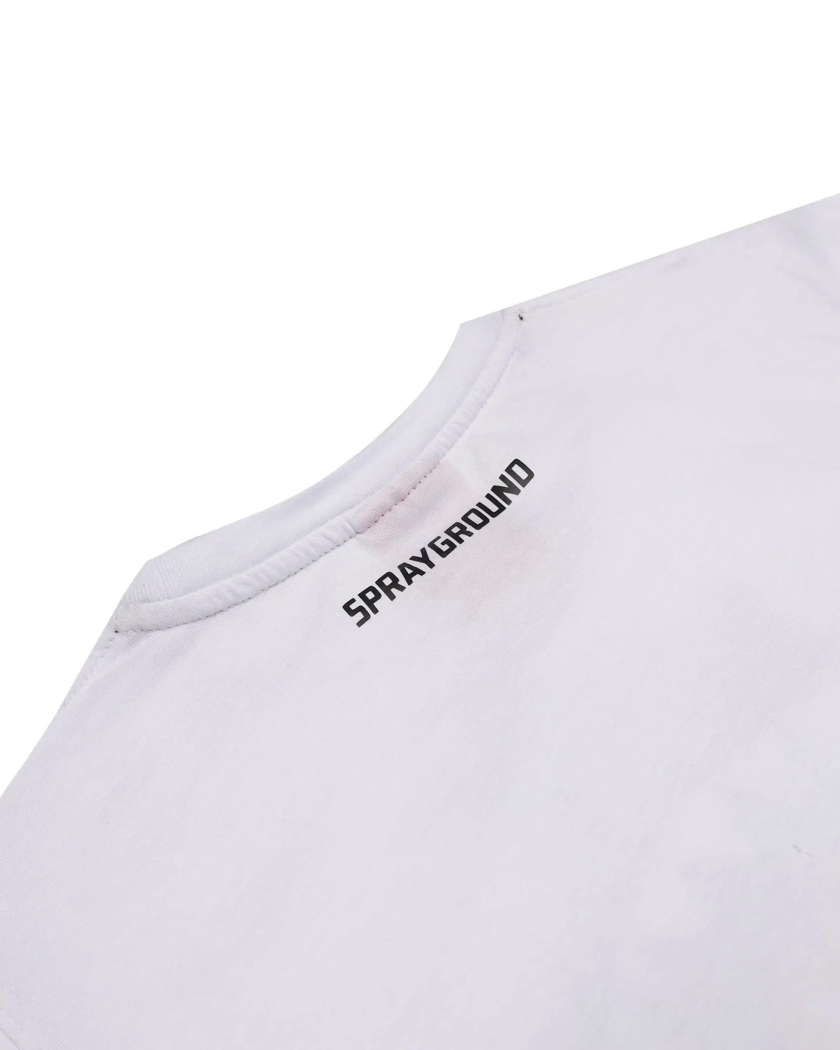 T-shirt Sprayground bianco con bocca e personaggi icon