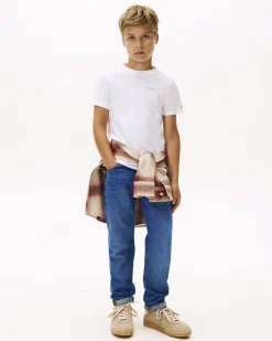 T-shirt Tommy Hilfiger bianca in puro cotone con scritta logo