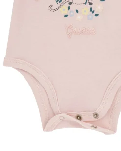 Tuta Guess con body in puro cotone beige e rosa