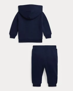 Tuta Ralph Lauren in felpa di misto cotone blu