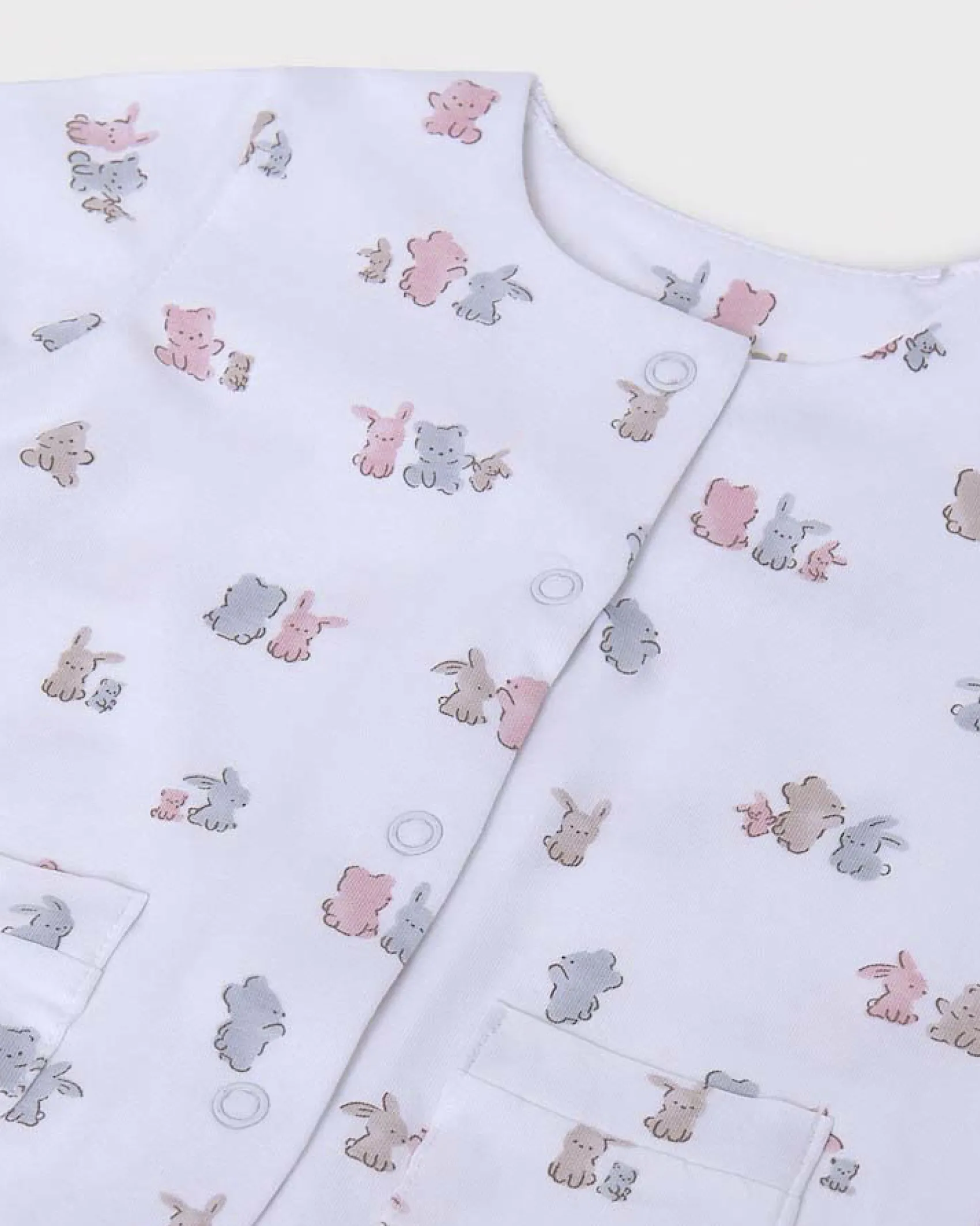 Tutina bianca e rosa con set 3 pezzi bavaglino calzini e cappellino coordinati