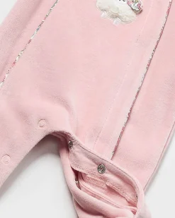Tutina Mayoral rosa in velluto a maniche lunghe con pecorella