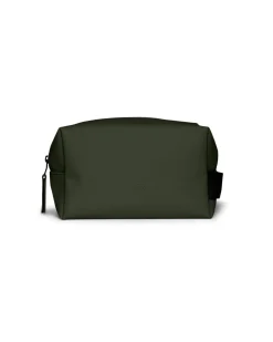 Wash Bag Small beauty case Rains verde militare con manico per il trasporto