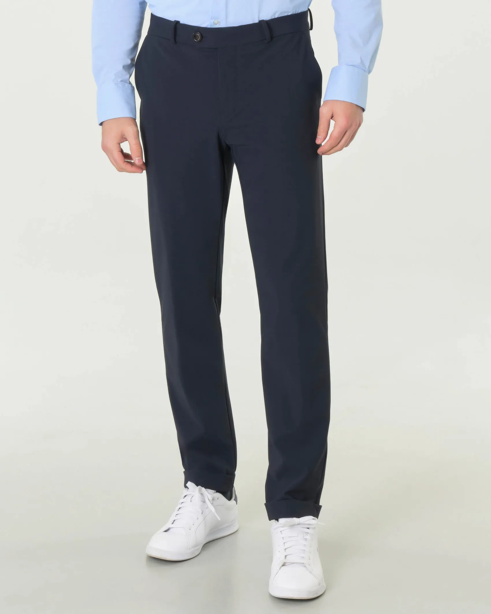Winter Chino R.R.D. blu in tessuto tecnico con microfantasia ad ovali