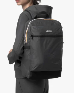 Zainetto K-way Laon grigio antracite in nylon con tasca esterna