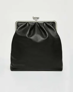 Zaino nero in pelle Weekend Max Mara con chiusura metallica a sfere personalizzate